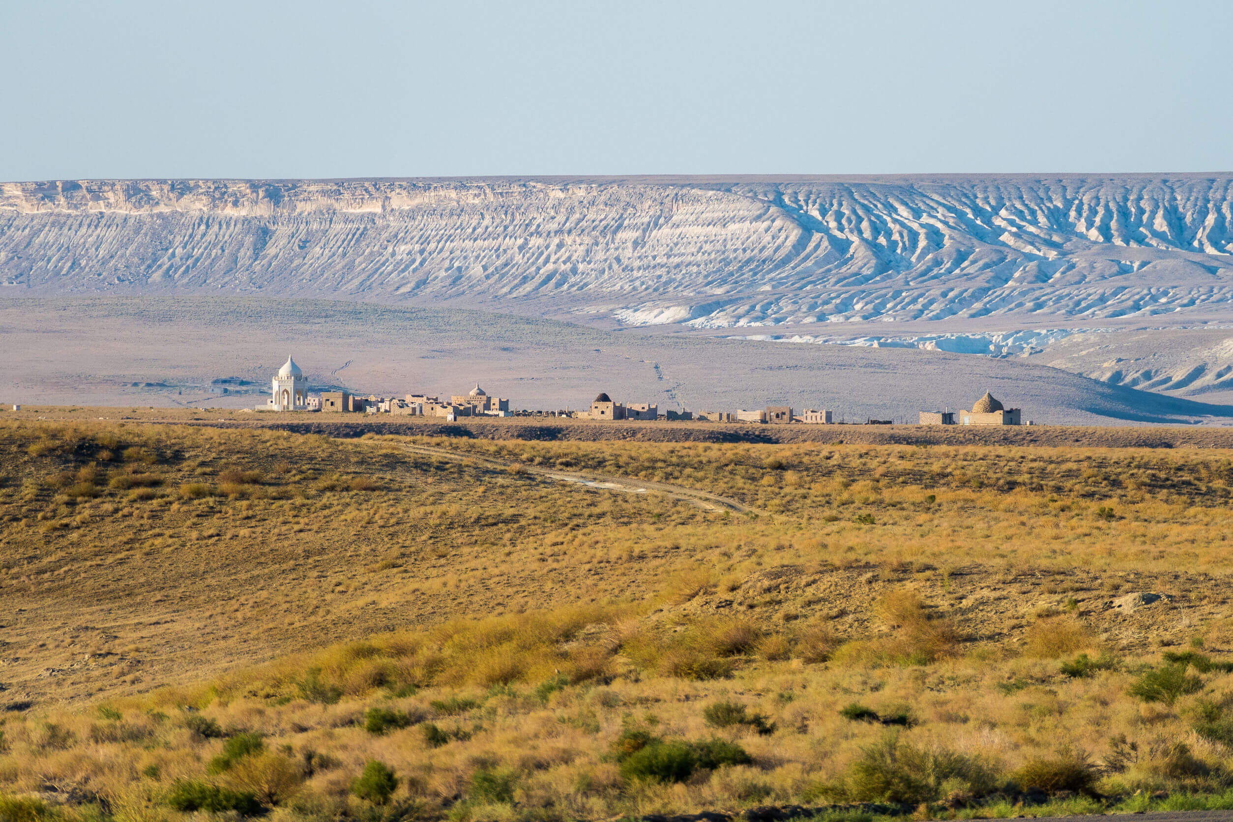 A necropolis set atop a desert plateau.