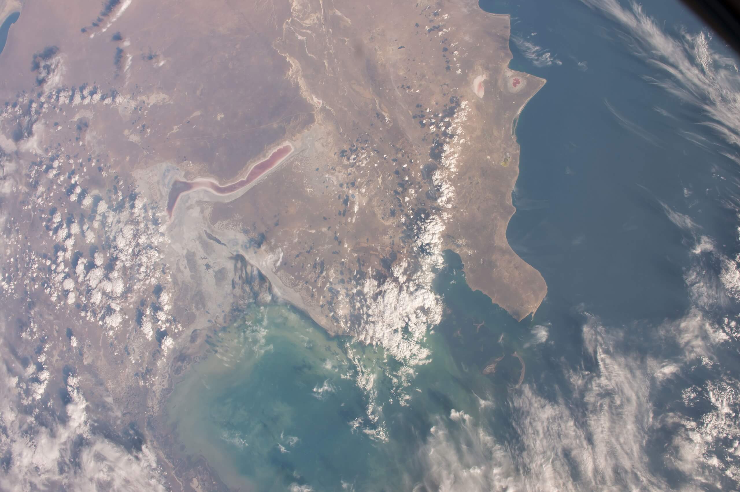 Buzachi and Tyub-Karagan Peninsulas seen from space.