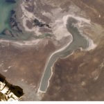 High shot from space showing Kaydak Bay, Dead Kultuk and Buzachi Peninsula.